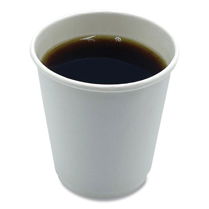 Paper Hot Cups, Double-Walled, 8 oz, White, 25/Pack