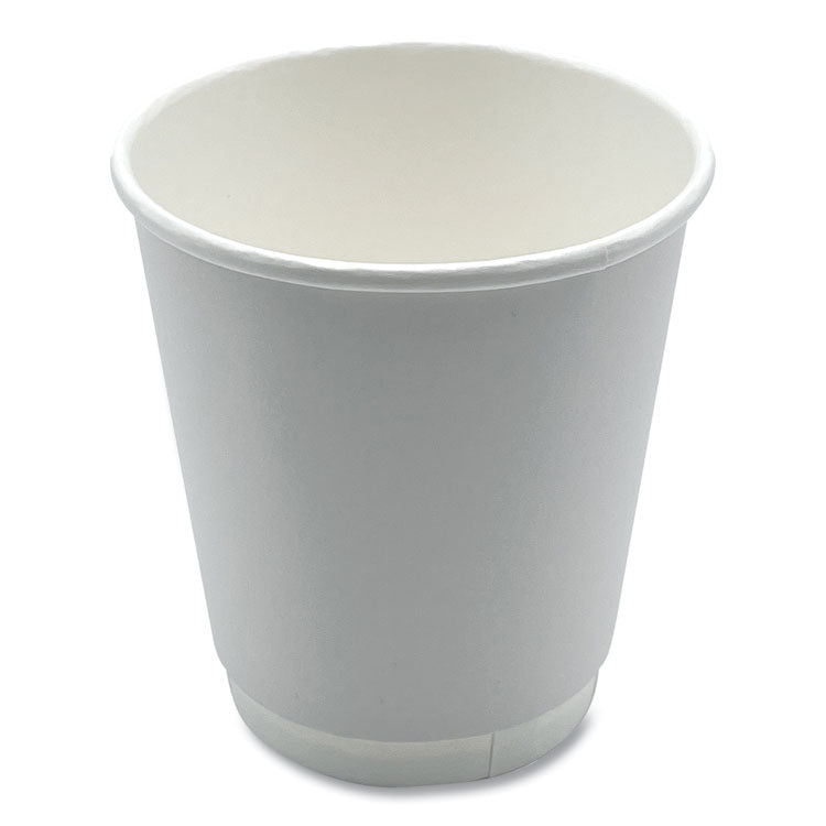 Paper Hot Cups, Double-Walled, 10 oz, White, 500/Carton