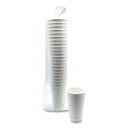 Paper Hot Cups, Double-Walled, 16 oz, White, 25/Carton