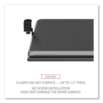 Alera AdaptivErgo Clamp-On Keyboard Tray, 30.7" x 13", Black