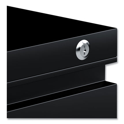 File Pedestal With Full-Length Pull, Left Or Right, 2-Drawers: Box/file, Legal/letter, Black, 14.96" X 19.29" X 21.65"