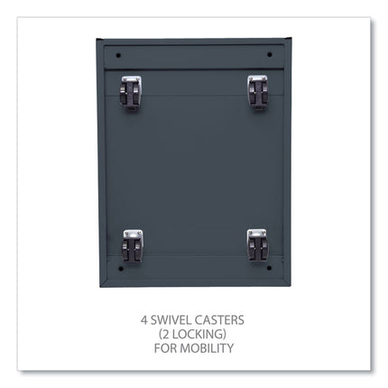 File Pedestal With Full-Length Pull, Left Or Right, 2 Legal/letter-Size File Drawers, Charcoal, 14.96" X 19.29" X 27.75"