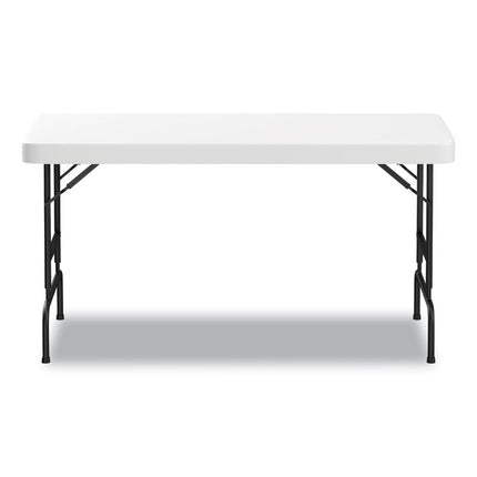 adjustable height plastic folding table, rectangular, 72w x 29.63d x 29.25 to 37.13h, white