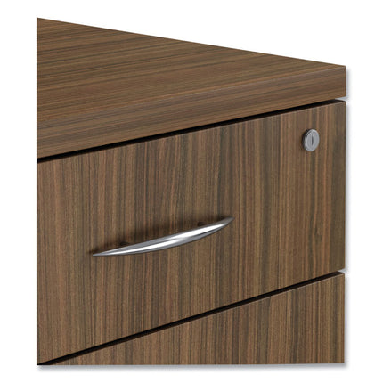 Alera Valencia Series Mobile Pedestal File, Left/right, 3-Drawer: Box/box/file, Legal/letter, Walnut, 15.88 X 20.5 X 28.38
