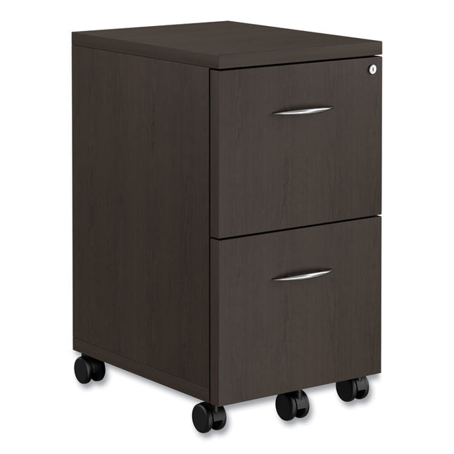 Alera Valencia Series Mobile Pedestal, Left Or Right, 2 Legal/letter-Size File Drawers, Espresso, 15.38" X 20" X 26.63"