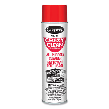 Crazy Clean All Purpose Cleaner, Floral Scent, 19 oz Aerosol Spray, Dozen