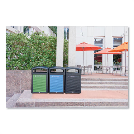 Medium Prelabeled Compost Waste Panels for Tailor and Landmark Series Containers, 20.72" x 0.5" x 27.95", Green, 4/Carton