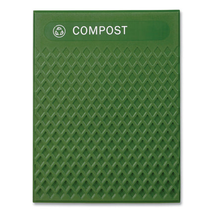 Medium Prelabeled Compost Waste Panels for Tailor and Landmark Series Containers, 20.72" x 0.5" x 27.95", Green, 4/Carton