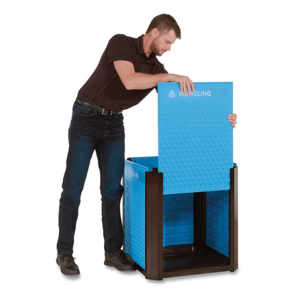 Medium Prelabeled Recycled Waste Panels for Tailor and Landmark Series Containers, 20.72" x 0.5" x 27.95", Blue, 4/Carton