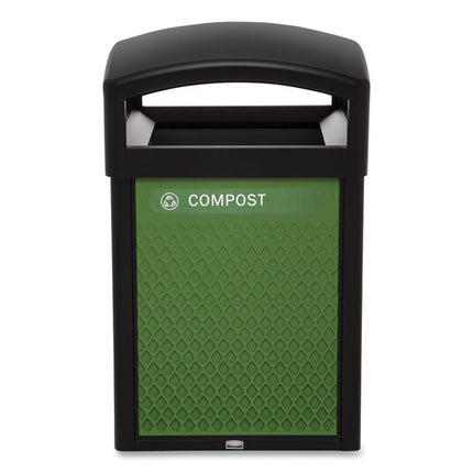 Medium Prelabeled Compost Waste Panels for Tailor and Landmark Series Containers, 20.72" x 0.5" x 27.95", Green, 4/Carton