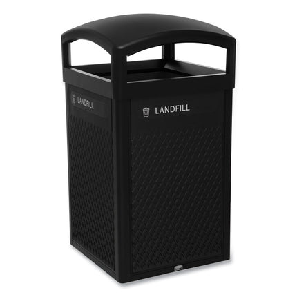Large Prelabeled Landfill Waste Panels for Tailor and Landmark Series Containers 20.72" x 0.5" x 34.33", Black, 4/Carton
