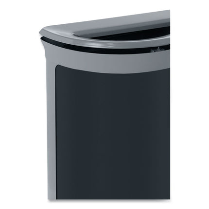 ENHANCE Series Waste Receptacle, 11.5 gal, Metal, Umbra Gray/Pearl Gray