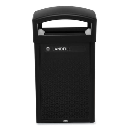 Large Prelabeled Landfill Waste Panels for Tailor and Landmark Series Containers 20.72" x 0.5" x 34.33", Black, 4/Carton