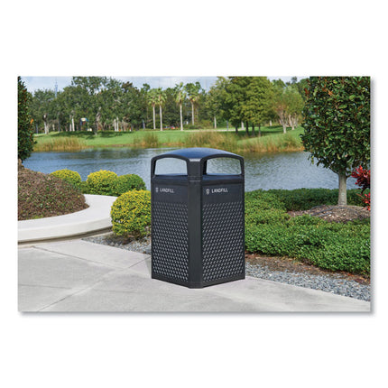 Medium Prelabeled Landfill Waste Panels for Tailor and Landmark Series Containers, 20.72" x 0.5" x 27.95", Black, 4/Carton