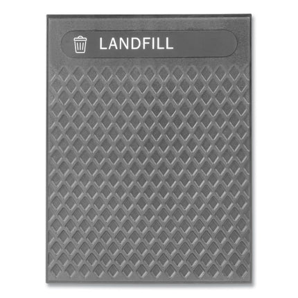 Medium Prelabeled Landfill Waste Panels for Tailor and Landmark Series Containers, 20.72" x 0.5" x 27.95", Black, 4/Carton