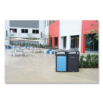 Large Prelabeled Landfill Waste Panels for Tailor and Landmark Series Containers 20.72" x 0.5" x 34.33", Black, 4/Carton