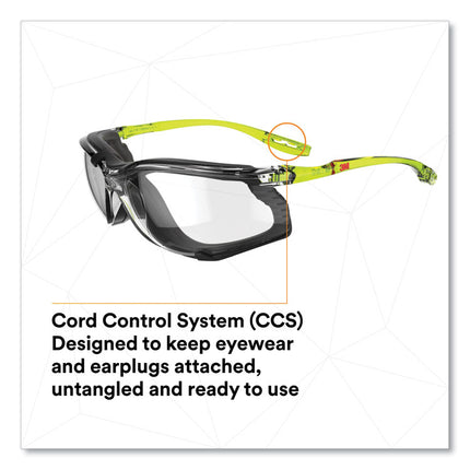 Solus CCS Series Protective Eyewear, Green Plastic Frame, Clear Polycarbonate Lens