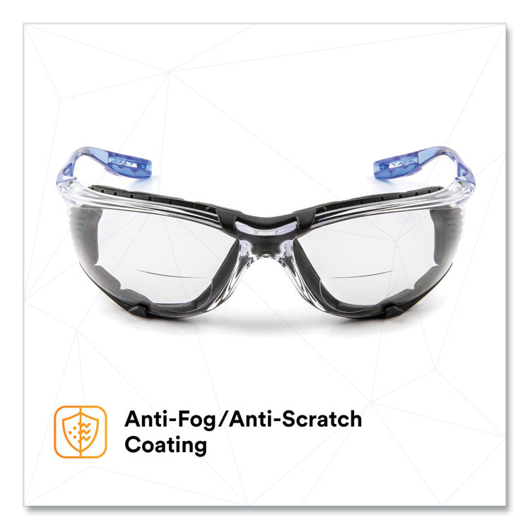CCS Protective Eyewear with Foam Gasket, +1.5 Diopter Strength, Blue Plastic Frame, Clear Polycarbonate Lens