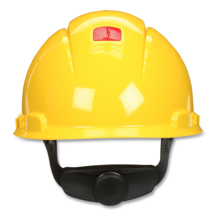 SecureFit H-Series Hard Hats, H-700 Vented Cap with UV Indicator, 4-Point Pressure Diffusion Ratchet Suspension, Yellow