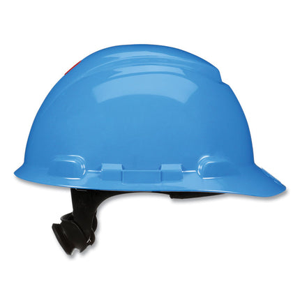 SecureFit H-Series Hard Hats, H-700 Cap with UV Indicator, 4-Point Pressure Diffusion Ratchet Suspension, Blue
