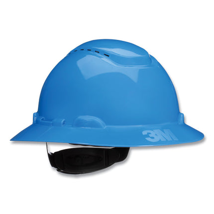 SecureFit H-Series Hard Hats, H-800 Vented Hat with UV Indicator, 4-Point Pressure Diffusion Ratchet Suspension, Blue