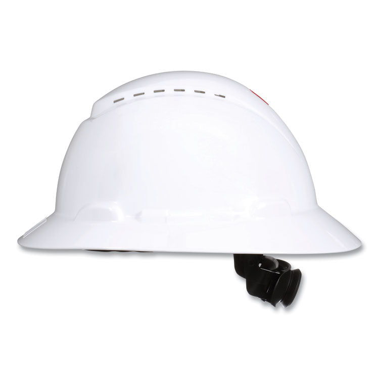 SecureFit H-Series Hard Hats, H-800 Vented Hat with UV Indicator, 4-Point Pressure Diffusion Ratchet Suspension, White