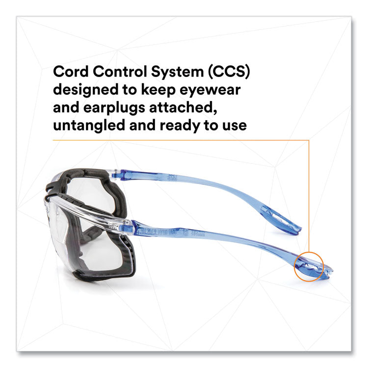 CCS Protective Eyewear with Foam Gasket, +1.5 Diopter Strength, Blue Plastic Frame, Clear Polycarbonate Lens