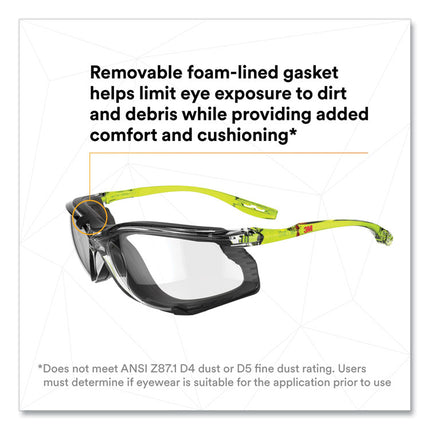 Solus CCS Series Protective Eyewear, Green Plastic Frame, Clear Polycarbonate Lens