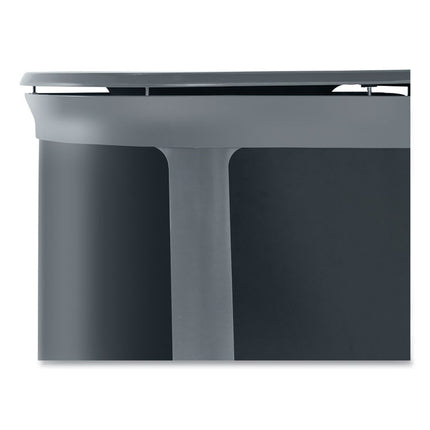 ENHANCE PILL Dual Stream Waste Receptacle, (2) 23 gal Capacity Bins, Metal, Umbra Gray/Pearl Gray