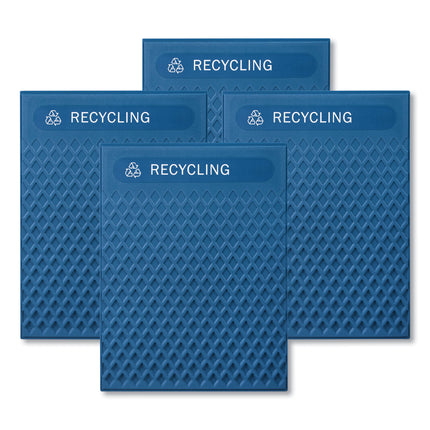 Medium Prelabeled Recycled Waste Panels for Tailor and Landmark Series Containers, 20.72" x 0.5" x 27.95", Blue, 4/Carton