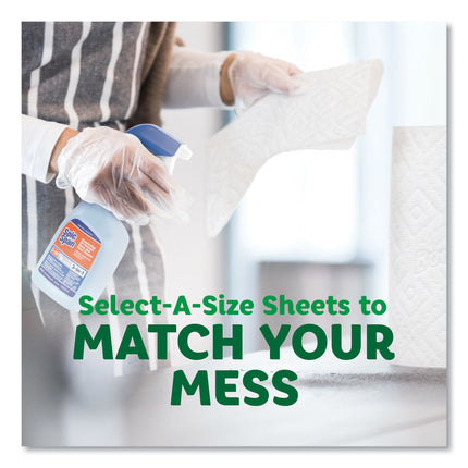 Select-a-Size Kitchen Roll Paper Towels, 2-Ply, White, 6 x 11, 113 Sheets/Roll, 2 Double Plus Rolls/Pack, 4 Packs/Carton