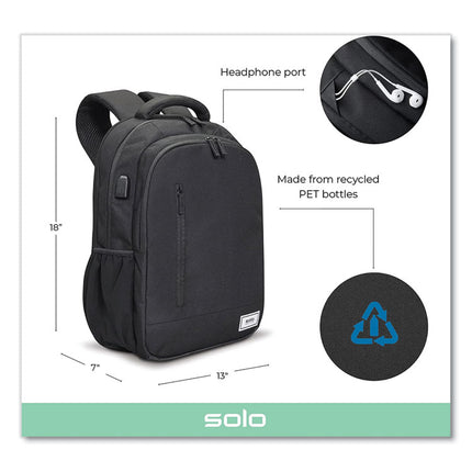 Re:Define Laptop Backpack, 15.6", 12.25 x 5.75 x 18.75, Black