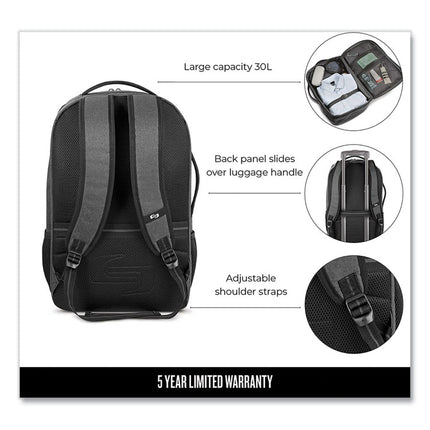Grand Travel TSA Backpack, 17.3", 11.88 x 7 x 19, Dark Gray