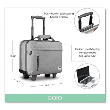 Re:Start Underseat Rolling Case, 15.6", 16 x 6 x 14, Light Gray