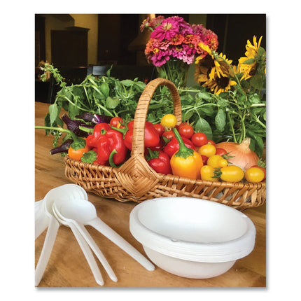 Vanguard Renewable and Compostable Sugarcane Bowls, 6 oz, White, 1,800/Carton