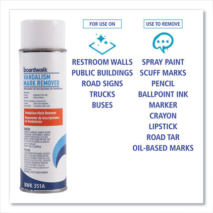 Vandalism Mark Remover, 15 oz Aerosol Spray, 12/Carton