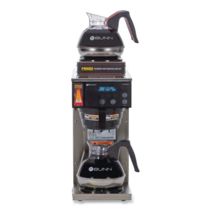 AXIOM DV-3 12-Cup Dual-Voltage Coffee Brewer with 3 Warmers, Silver/Black
