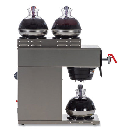 AXIOM DV-3 12-Cup Dual-Voltage Coffee Brewer with 3 Warmers, Silver/Black