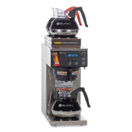 AXIOM DV-3 12-Cup Dual-Voltage Coffee Brewer with 3 Warmers, Silver/Black