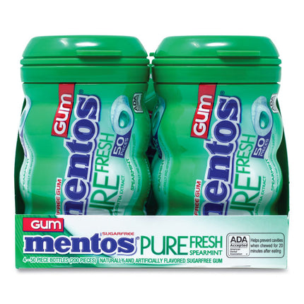 Pure Fresh Gum Variety Pack, Fresh Mint/Spearmint, 50 Pieces/Bottle, 8 Bottles/Carton