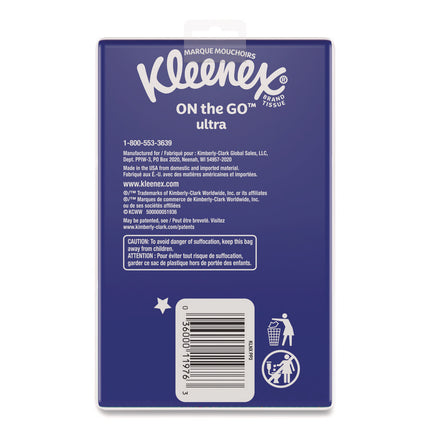On The Go Packs Facial Tissues, 3-Ply, White, 10 Sheets/Pouch, 3 Pouches/Pack, 36 Packs/Carton