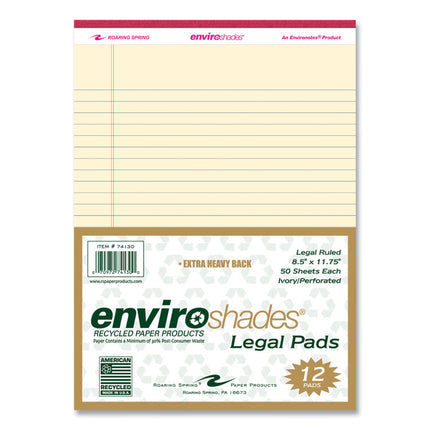 Enviroshades Legal Notepads, 50 Ivory 8.5 x 11.75 Sheets, 36 Notepads/Carton