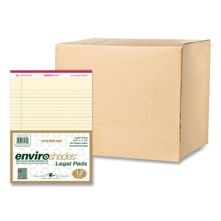 Enviroshades Legal Notepads, 50 Ivory 8.5 x 11.75 Sheets, 36 Notepads/Carton