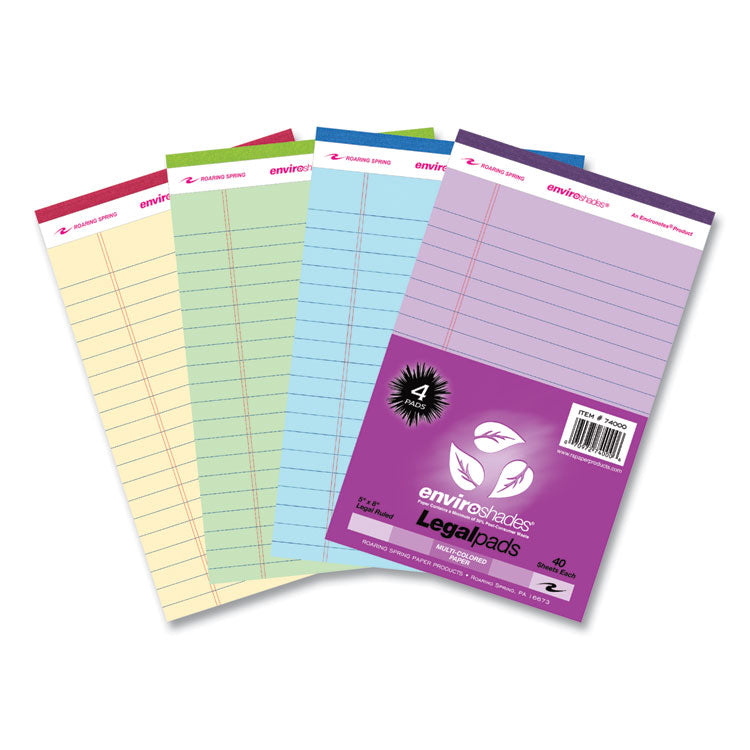 Enviroshades Legal Notepads, 40 Assorted 5 x 8 Sheets, 72 Notepads/Carton