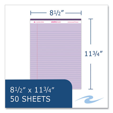 Enviroshades Legal Notepads, 50 Orchid 8.5 x 11.75 Sheets, 36 Notepads/Carton