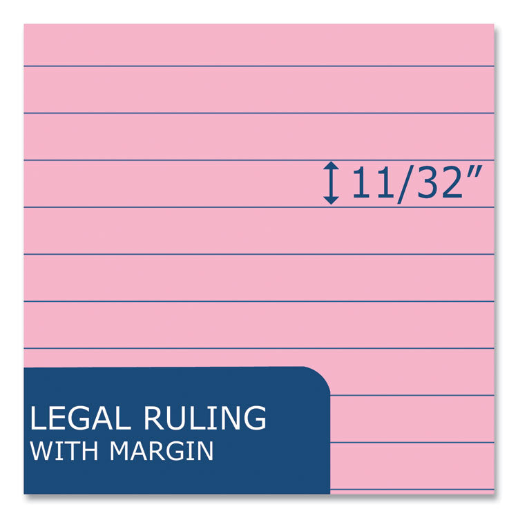 Enviroshades Legal Notepads, 50 Pink 8.5 x 11.75 Sheets, 36 Notepads/Carton
