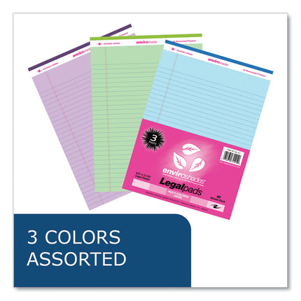 Enviroshades Legal Notepads, 40 Assorted 8.5 x 11.75 Sheets, 54 Notepads/Carton