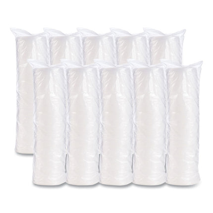 Plastic Cold Cup Lids, Fits 8 oz to 9 oz Cold Cups, Translucent, 100/Pack, 10 Packs/Carton