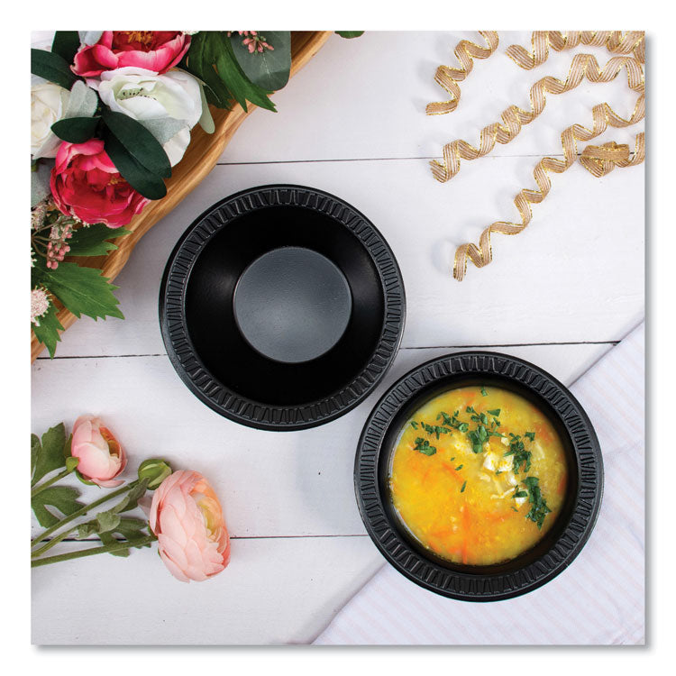 Quiet Classic Laminated Foam Dinnerware, Bowl, 12 oz, Black, 1,000/Carton