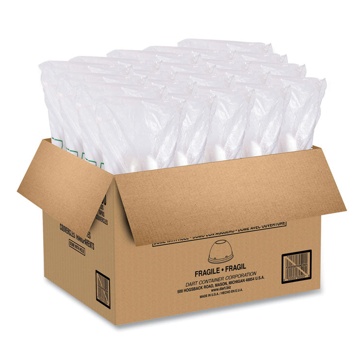 Cappuccino Dome Sipper Lids, Fits 30 oz to 32 oz Hot Cups, Plastic, Clear, 50/Pack, 20 Packs/Carton